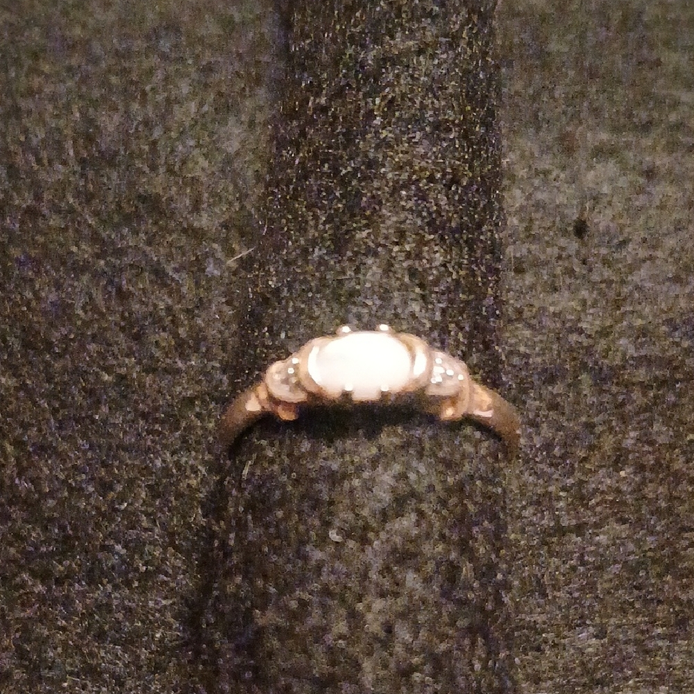 Gold Plated Opal Ring Size 8